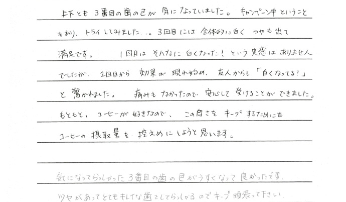 患者さまの声